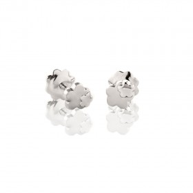 Pendientes  bebé Oro blanco 18k flor