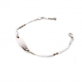 Pulsera Bebé Oro blanco 1ª Ley 18 k  -  Nomeolvides Bebe