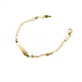 Pulsera Bebé Oro blanco 1ª Ley 18 k  -  Nomeolvides Bebe