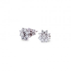 Pendientes 18 Diamantes en Roseta 0.64 Ct Gvs Oro Blanco 1ª Ley 18K