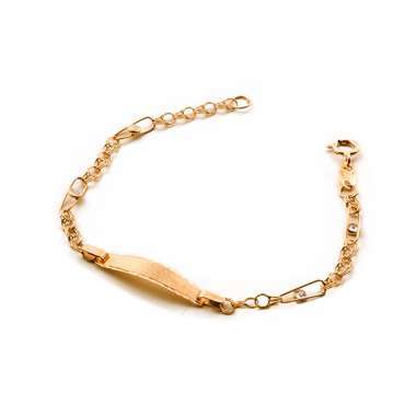 Pulsera Bebé Oro amarillo 1ª Ley 18 k  con circonitas -  Nomeolvides Bebe