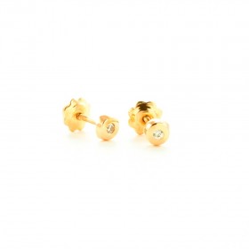 Pendientes  bebé Oro 18k y Circonita