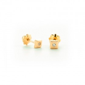 Pendientes  bebé Oro amarillo 18k y Circonita