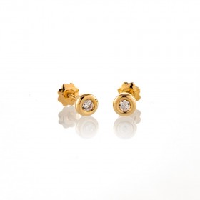 Pendientes bebé Oro Amarillo 18k con circonitas